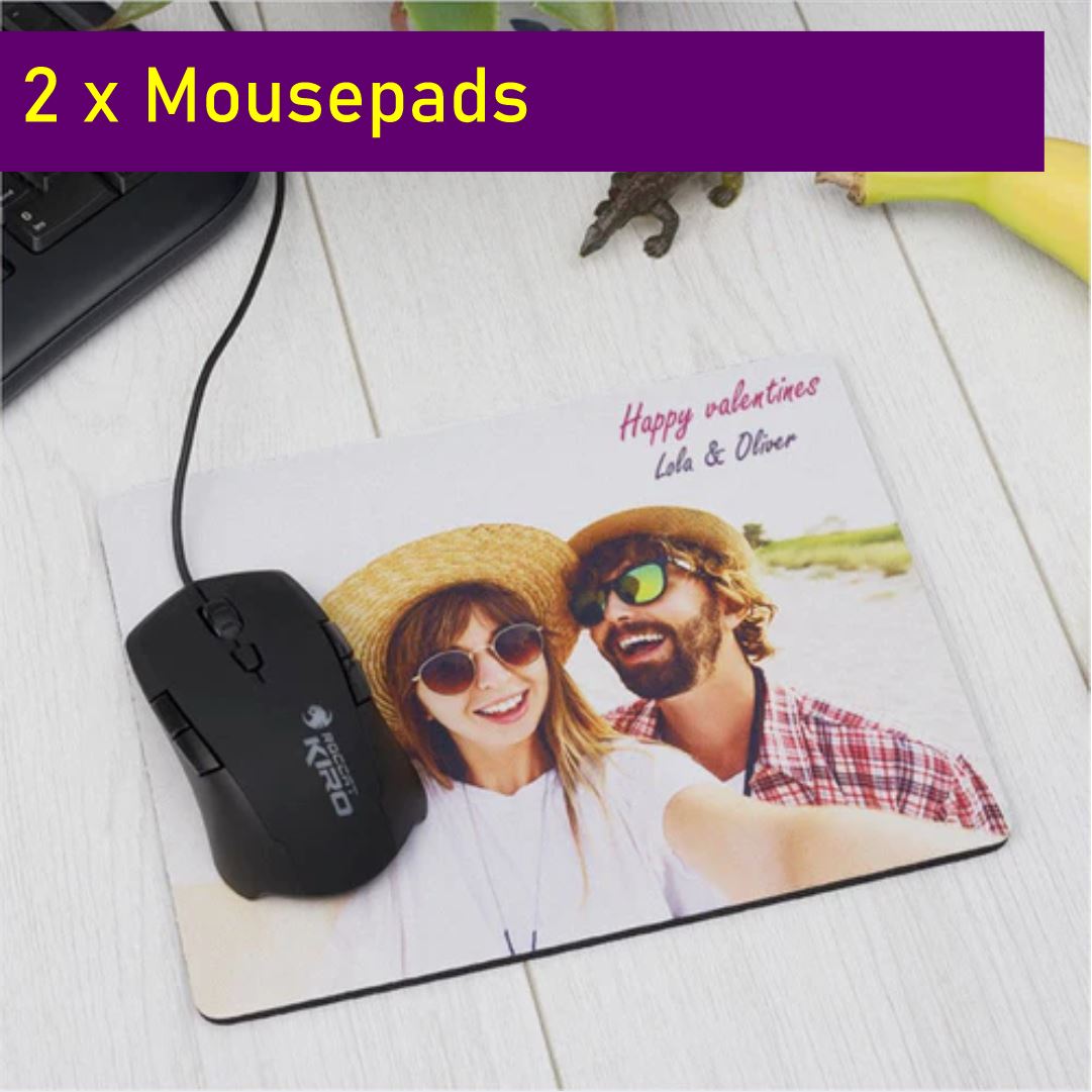 2 x Printed Mousepads (Round, Rectangle or Heart) Classic Canvas NetCanvas