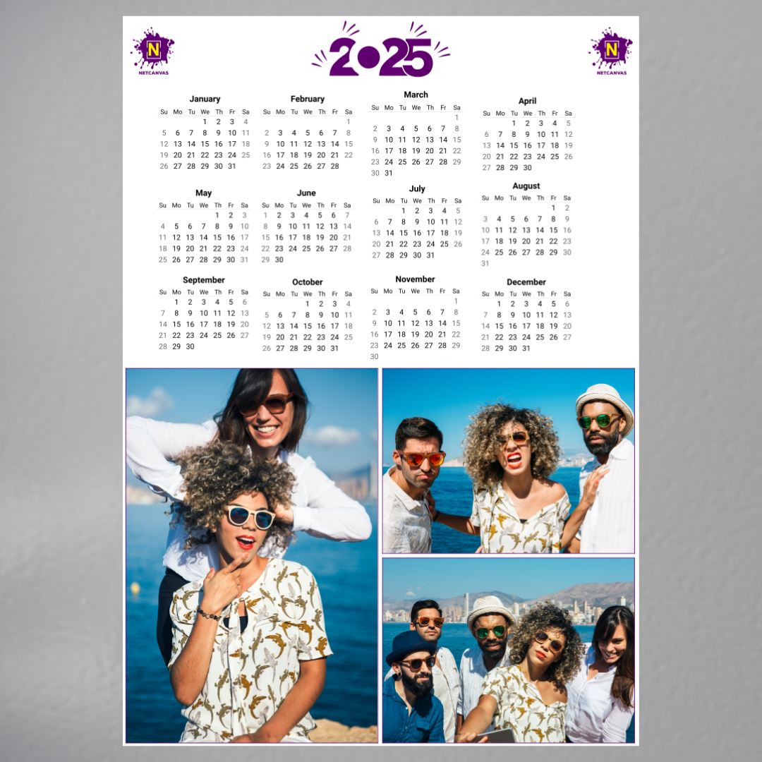 2025 A4 Size Calendar Fridge Magnet Classic Canvas NetCanvas