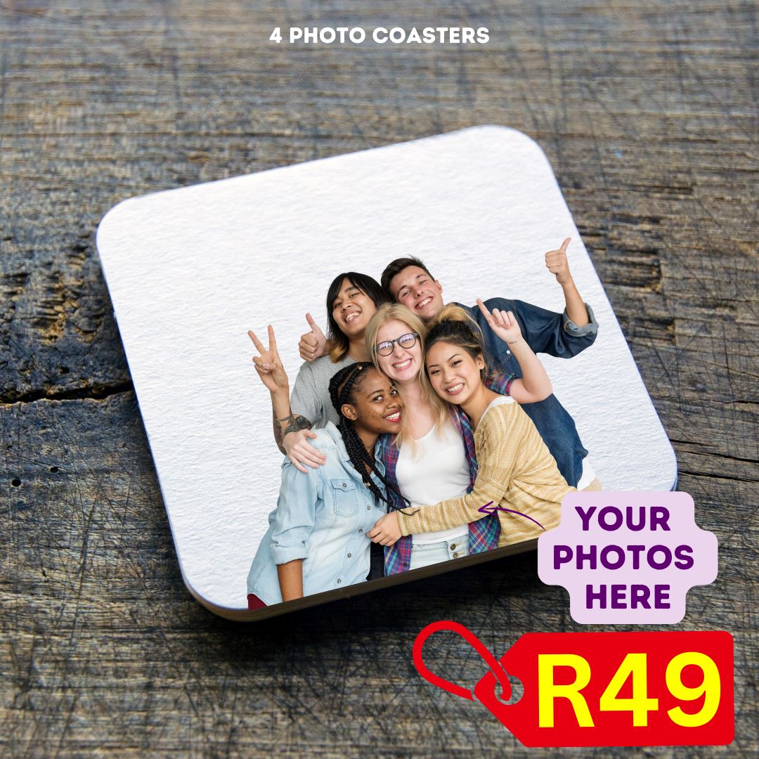 4 x Rubber Photo Coasters (Square or Round) Classic Canvas NetCanvas