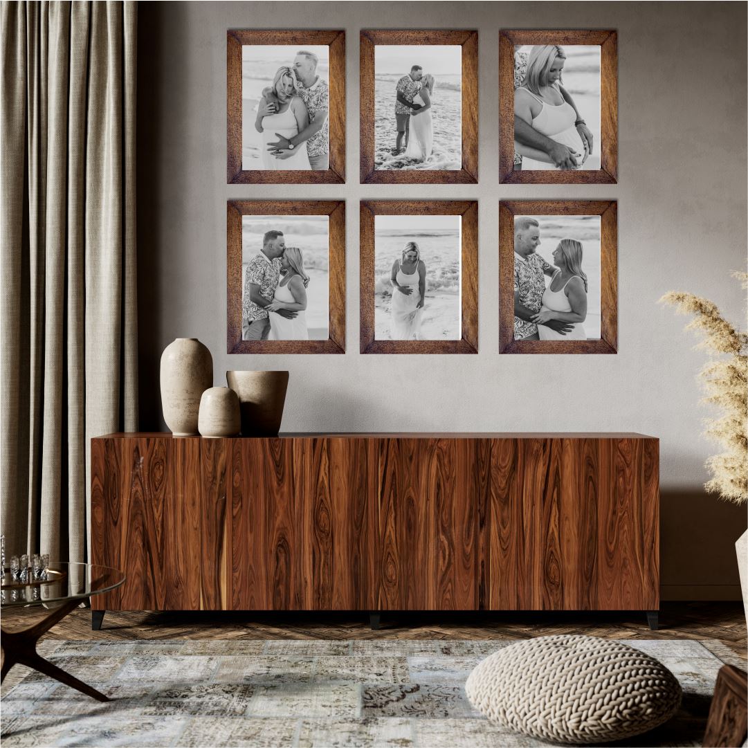 6 x A4 | Virtual Wooden Canvas Print (Dark Wood) Classic Canvas NetCanvas