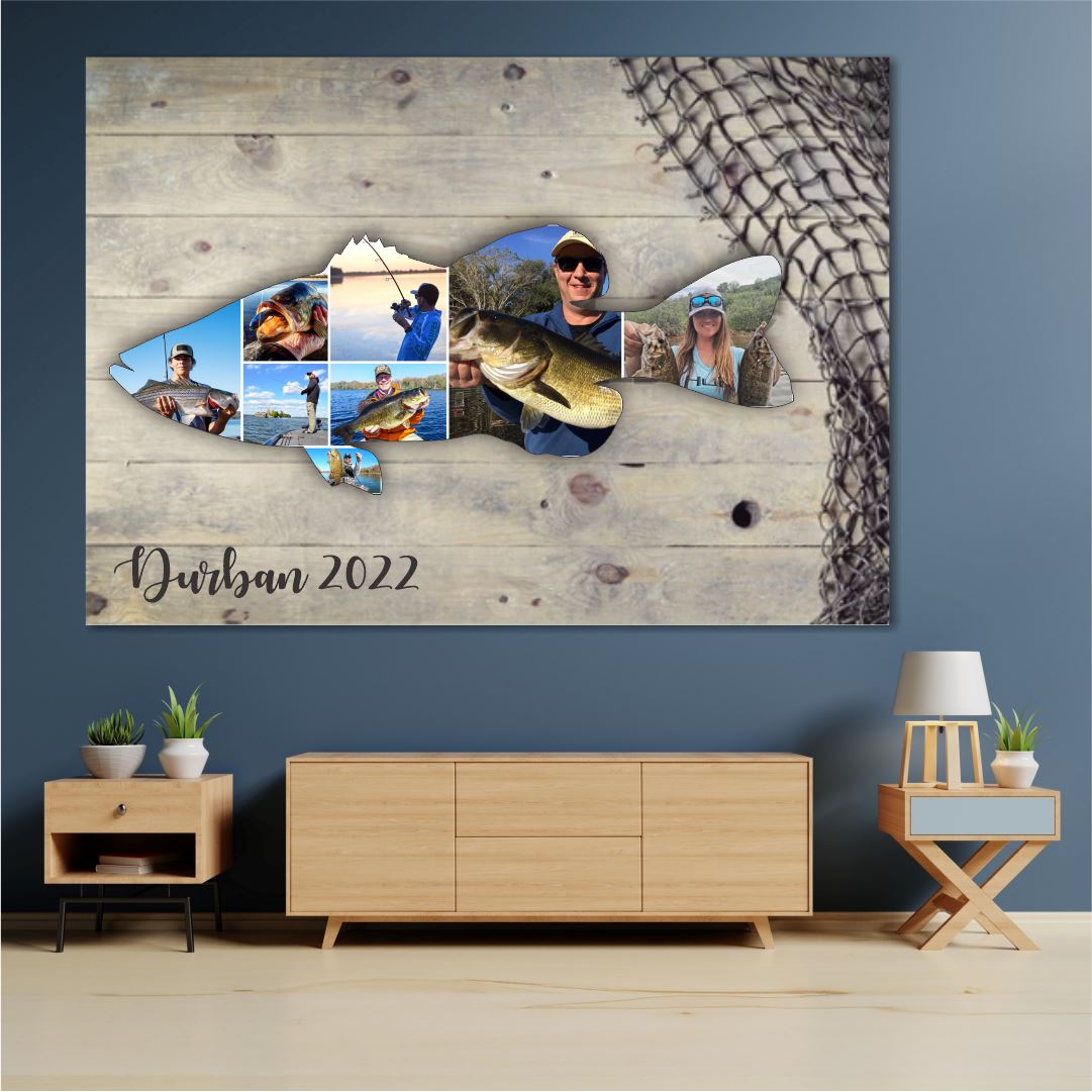 Bass Fish Collage Classic Canvas NetCanvas