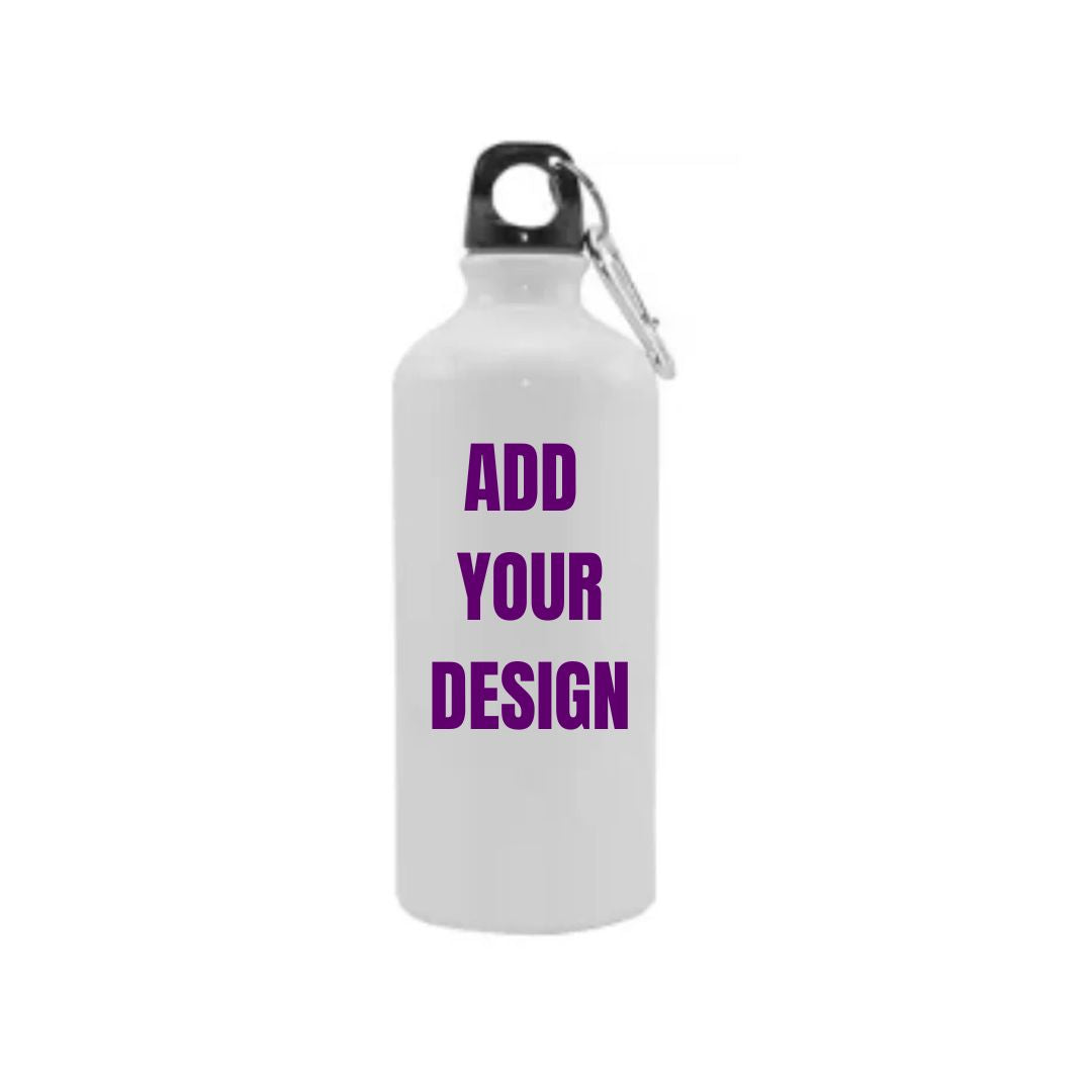 Branded 600ml Aluminium Water Bottle (White) Classic Canvas NetCanvas