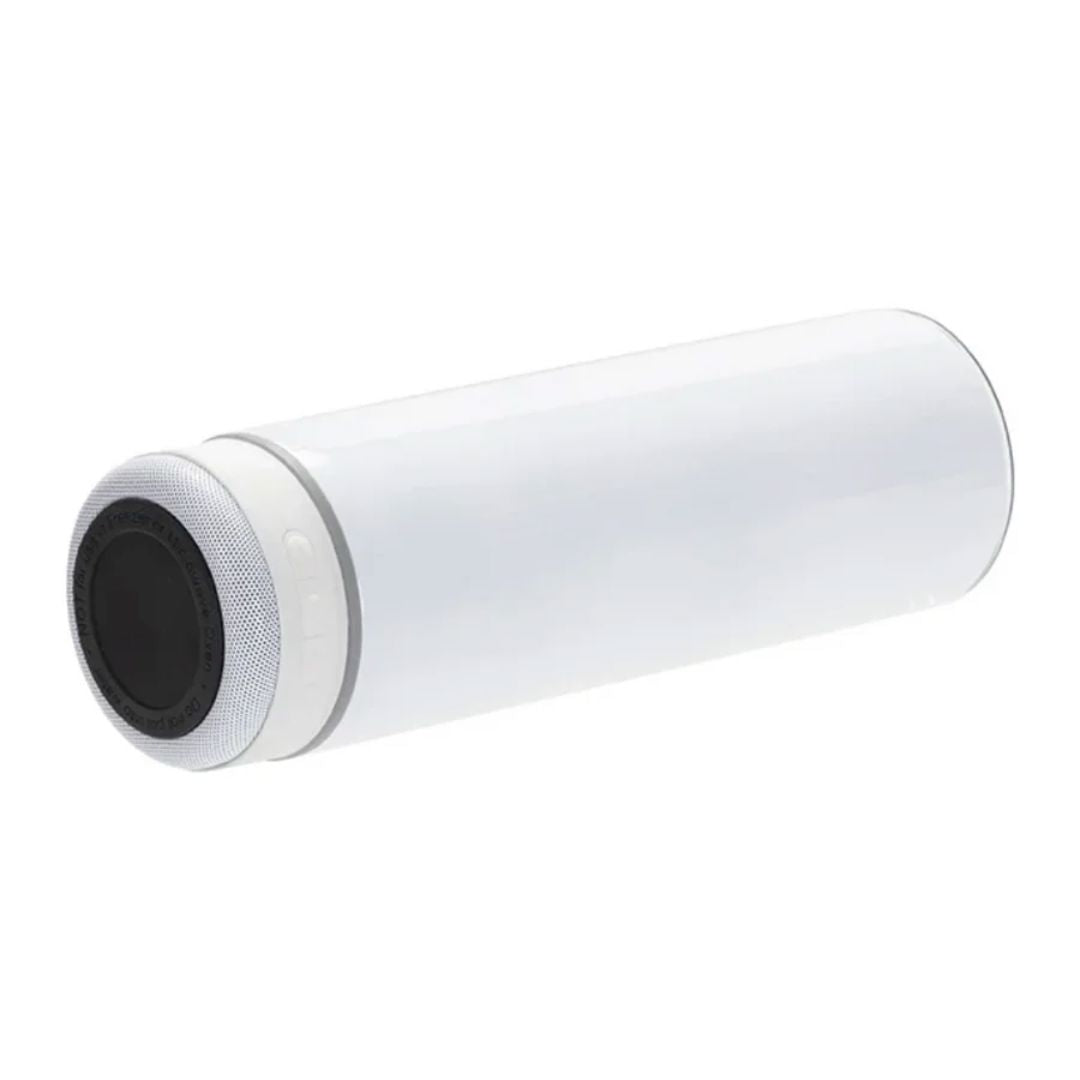 Branded White Skinny Tumbler with Bluetooth Speaker (20oz/600ml) Classic Canvas NetCanvas