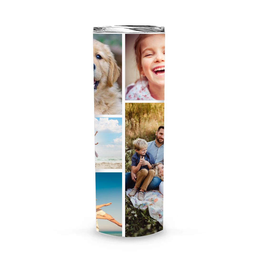 Collage Photo Insulated Skinny Tumbler with waterproof slide lid & straw Classic Canvas NetCanvas