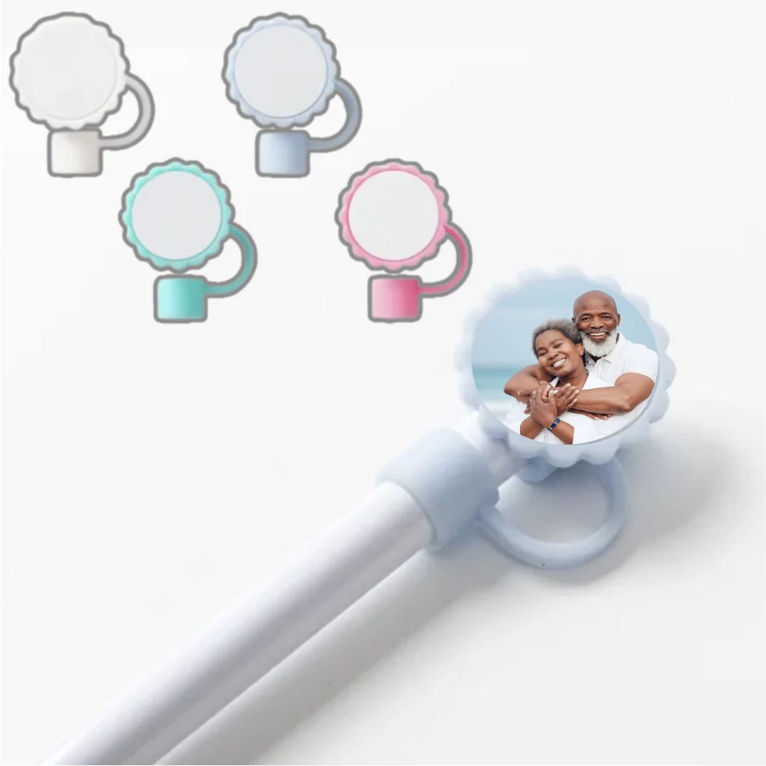 Custom Printed Silicone Straw Toppers NetCanvas