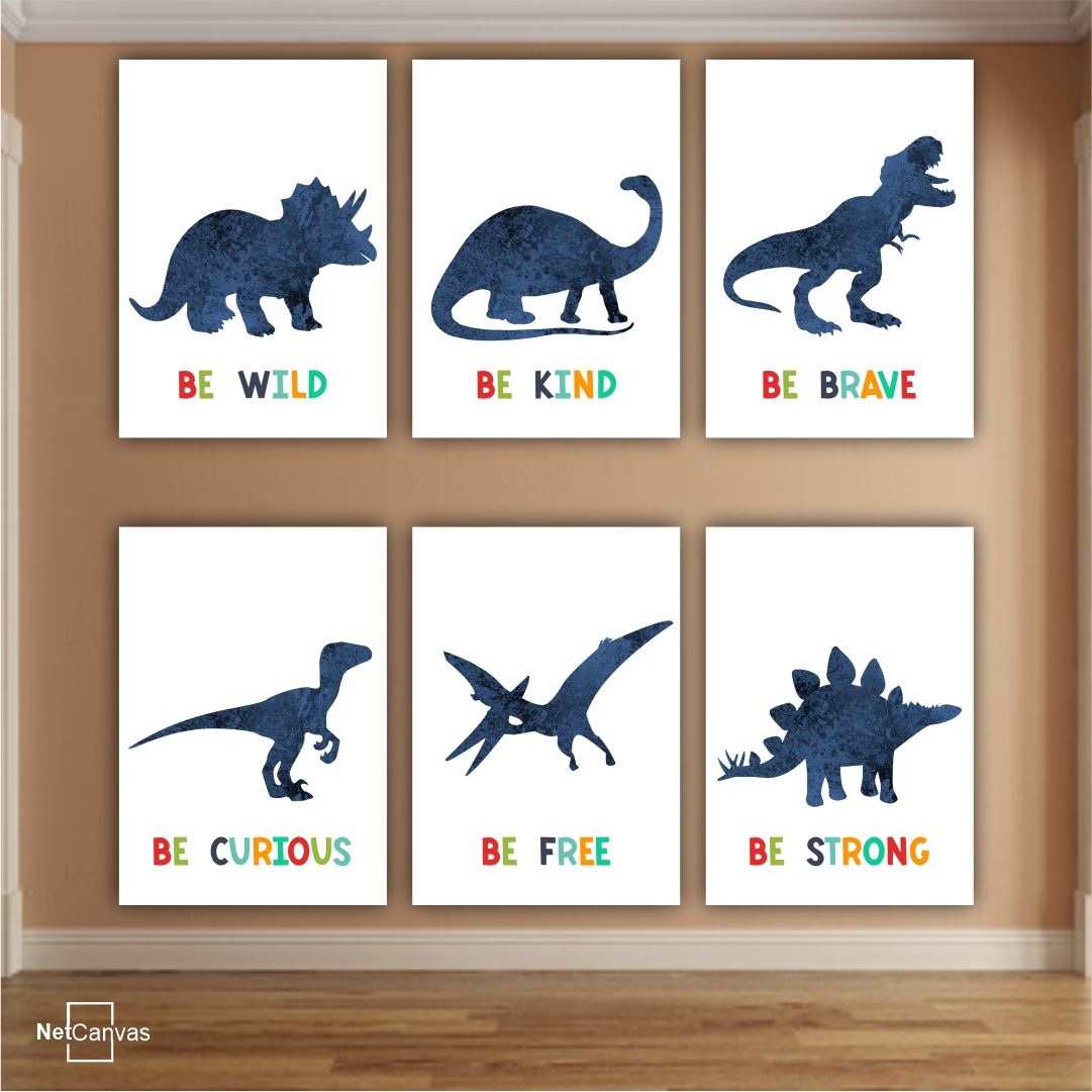 Dino Friends (Set of 3 or 6) Classic Canvas NetCanvas