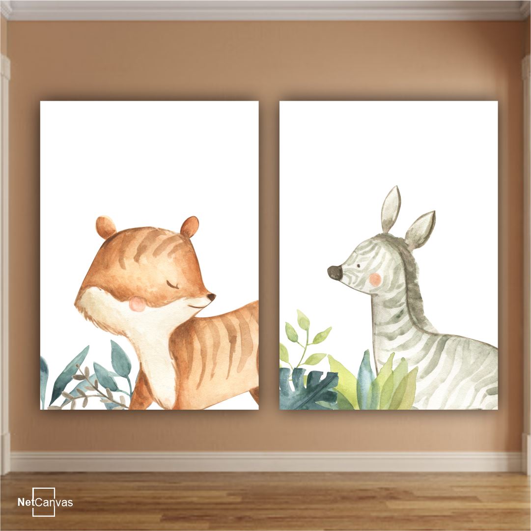 Friendly Fox A (Set of 2) Classic Canvas NetCanvas
