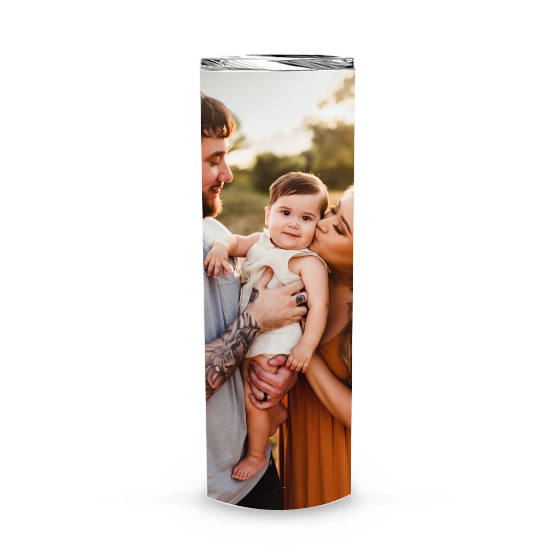 Full Photo Insulated Skinny Tumbler with waterproof slide lid & straw Classic Canvas NetCanvas