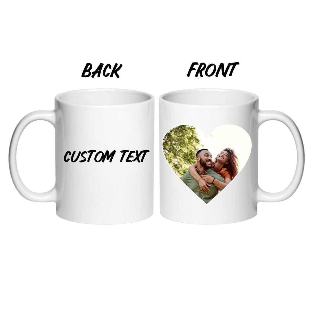 Heart Photo Mug with Custom Text Classic Canvas NetCanvas