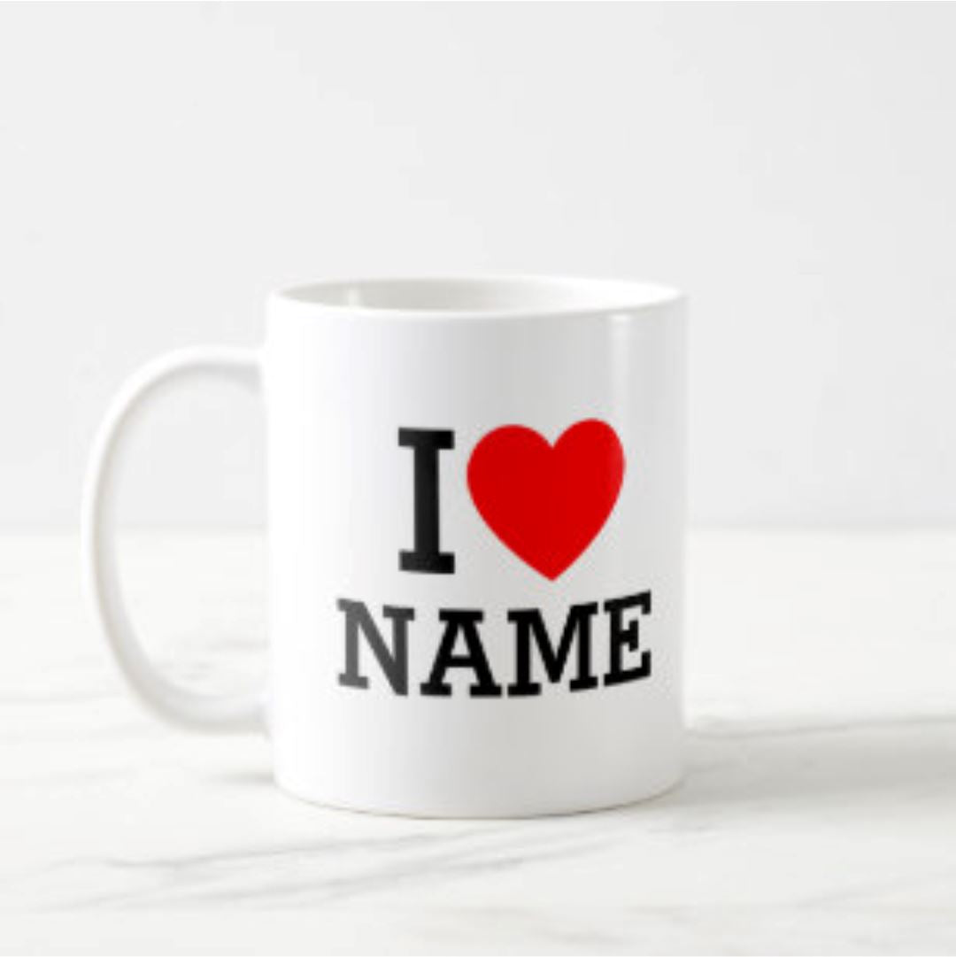 I Heart Name Mug (add your name) Classic Canvas NetCanvas