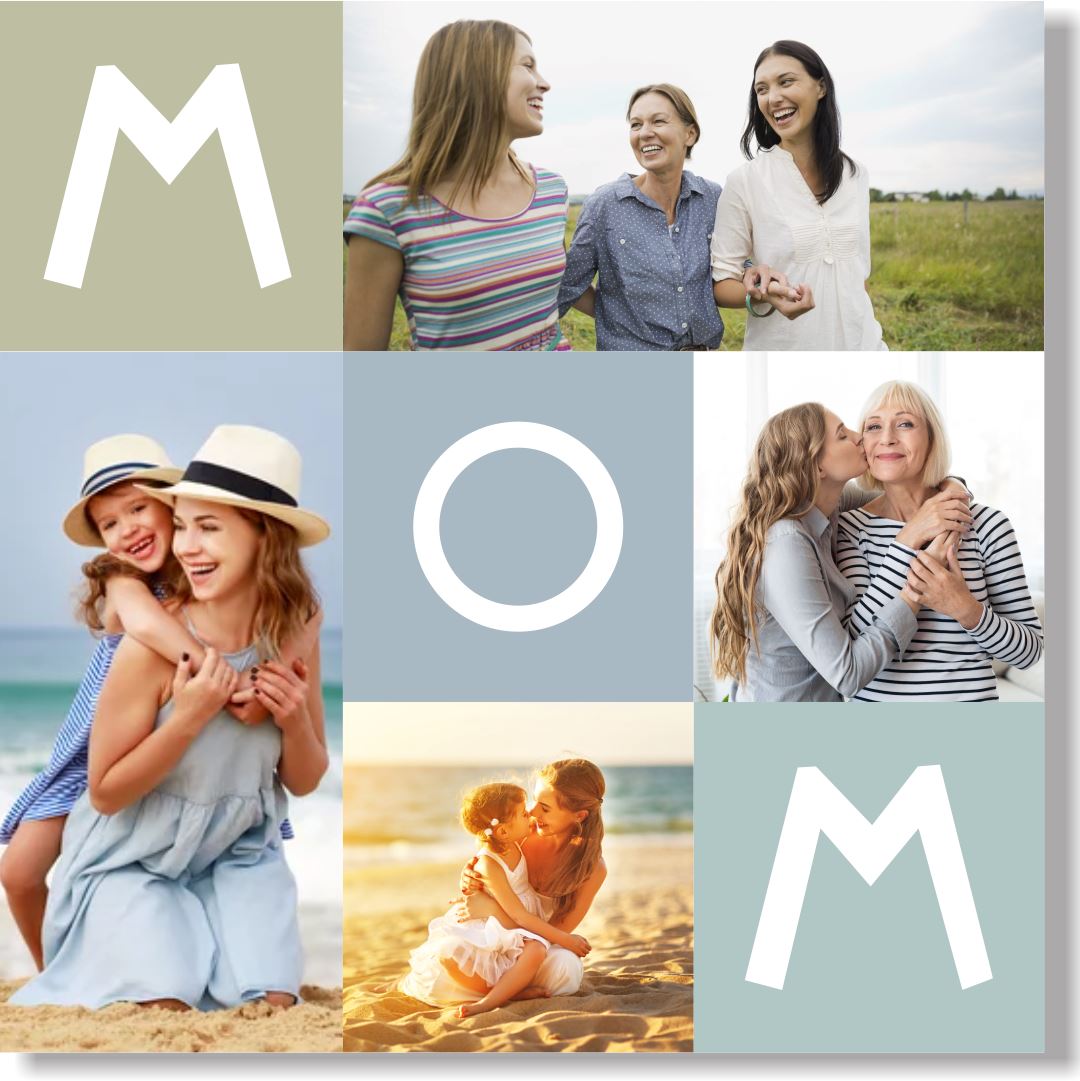 Mom Pastel Collage Square (4 Images) Classic Canvas NetCanvas