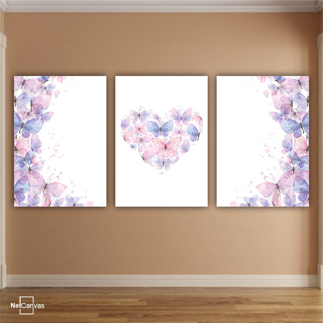 Pastel Butterflies (Set of 3) Classic Canvas NetCanvas