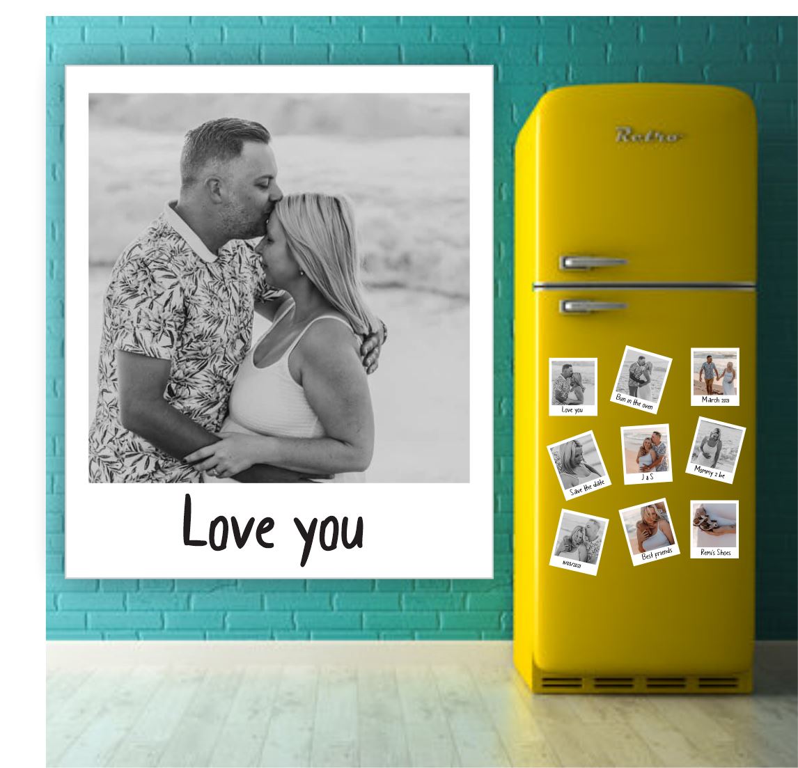 Polaroid Fridge Magnet (10cm x 12 cm) - Set of 9, 12, 16 or 24 Classic Canvas NetCanvas