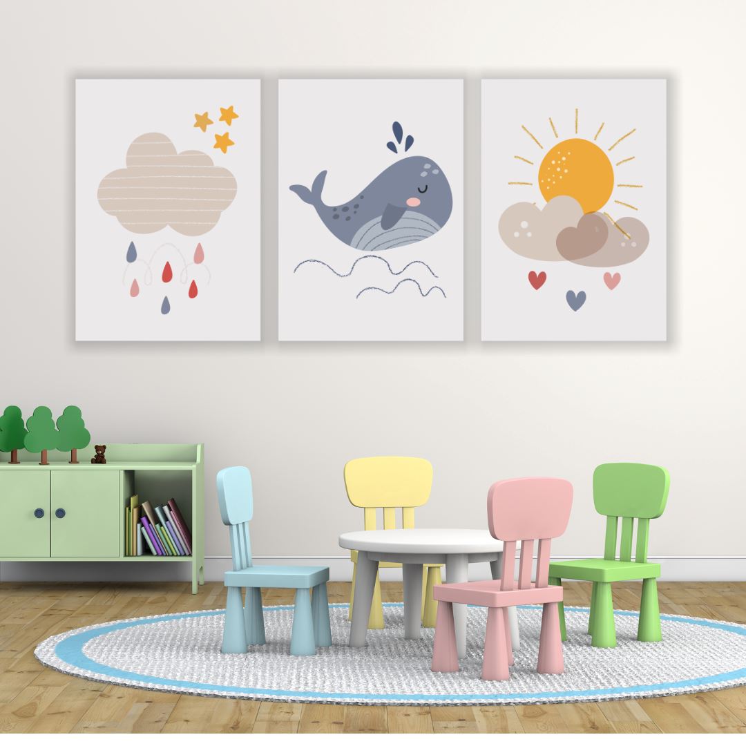 Sunny Clouds (Set of 3) Classic Canvas NetCanvas