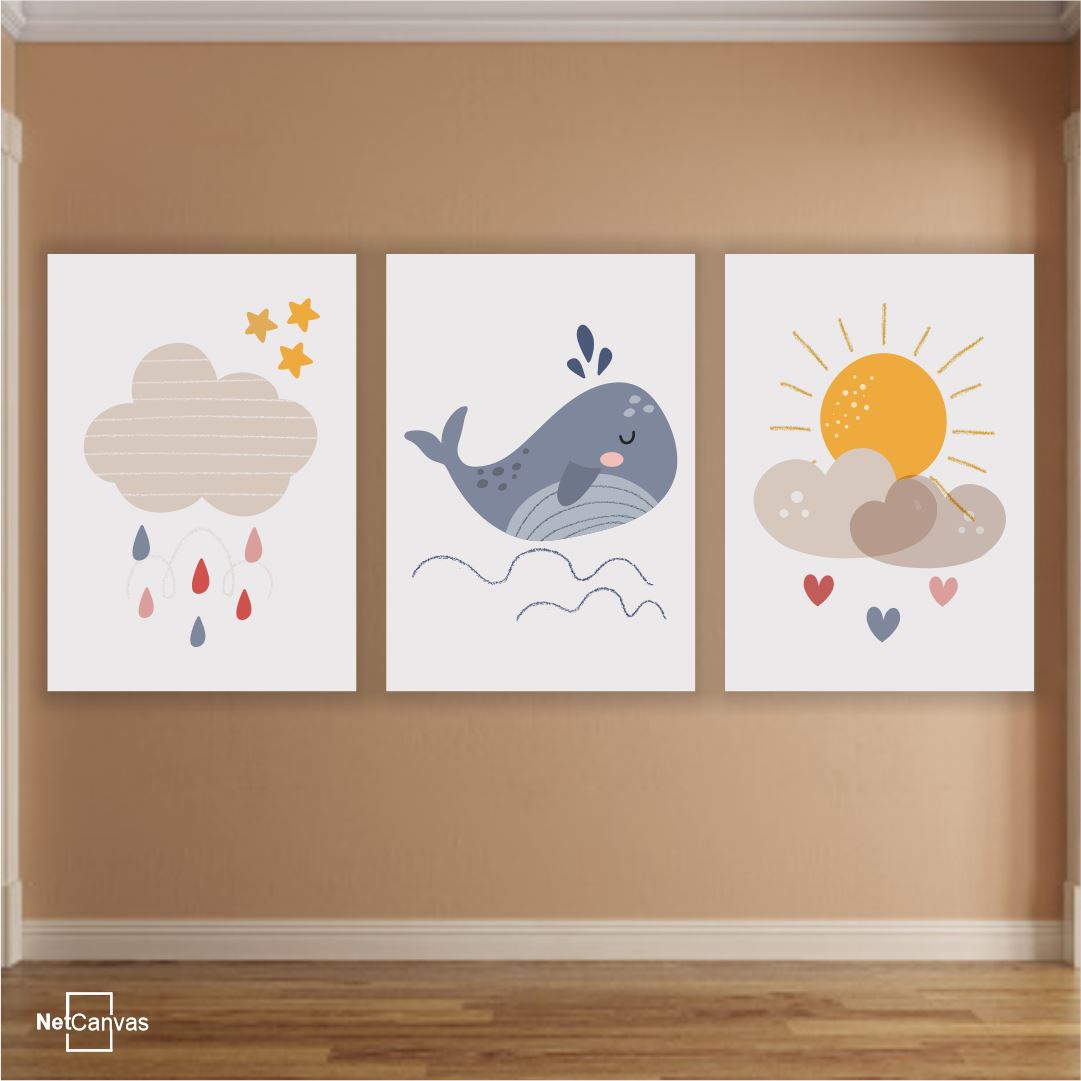 Sunny Clouds (Set of 3) Classic Canvas NetCanvas