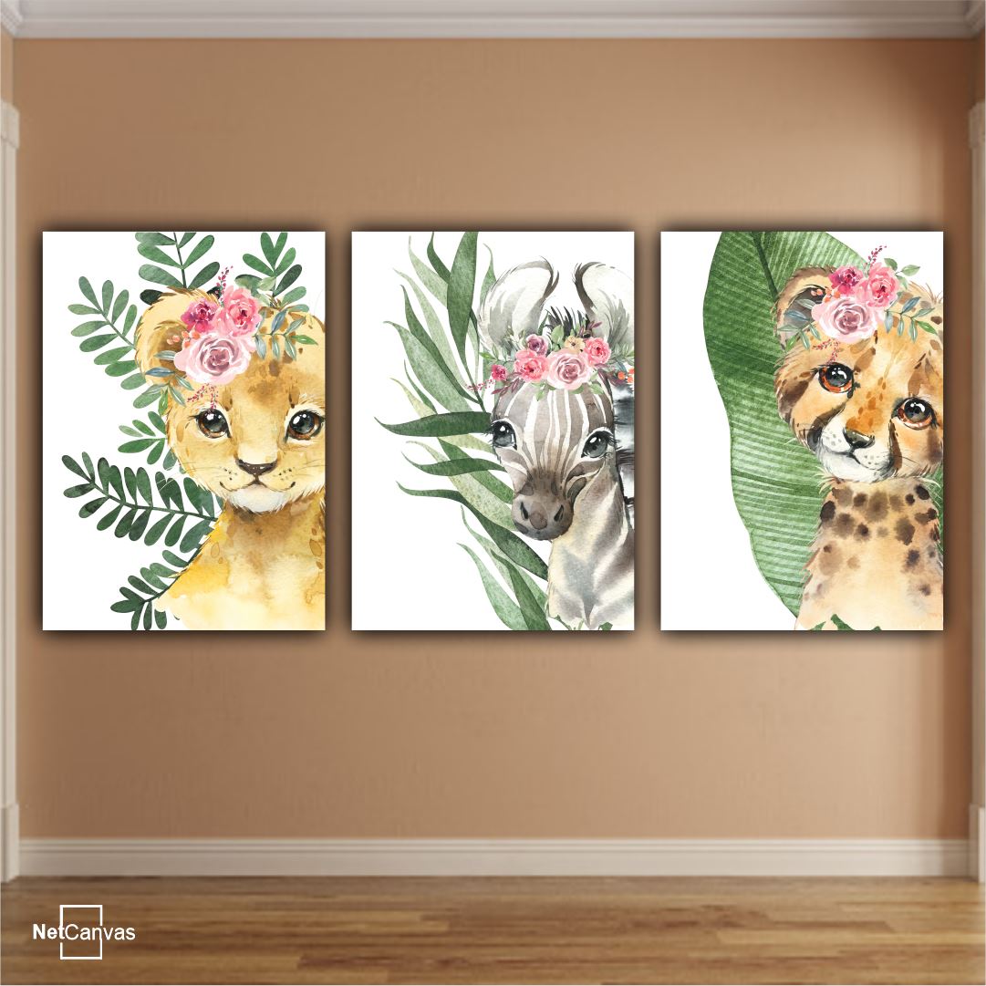 Wild Friends A (Set of 3) Classic Canvas NetCanvas