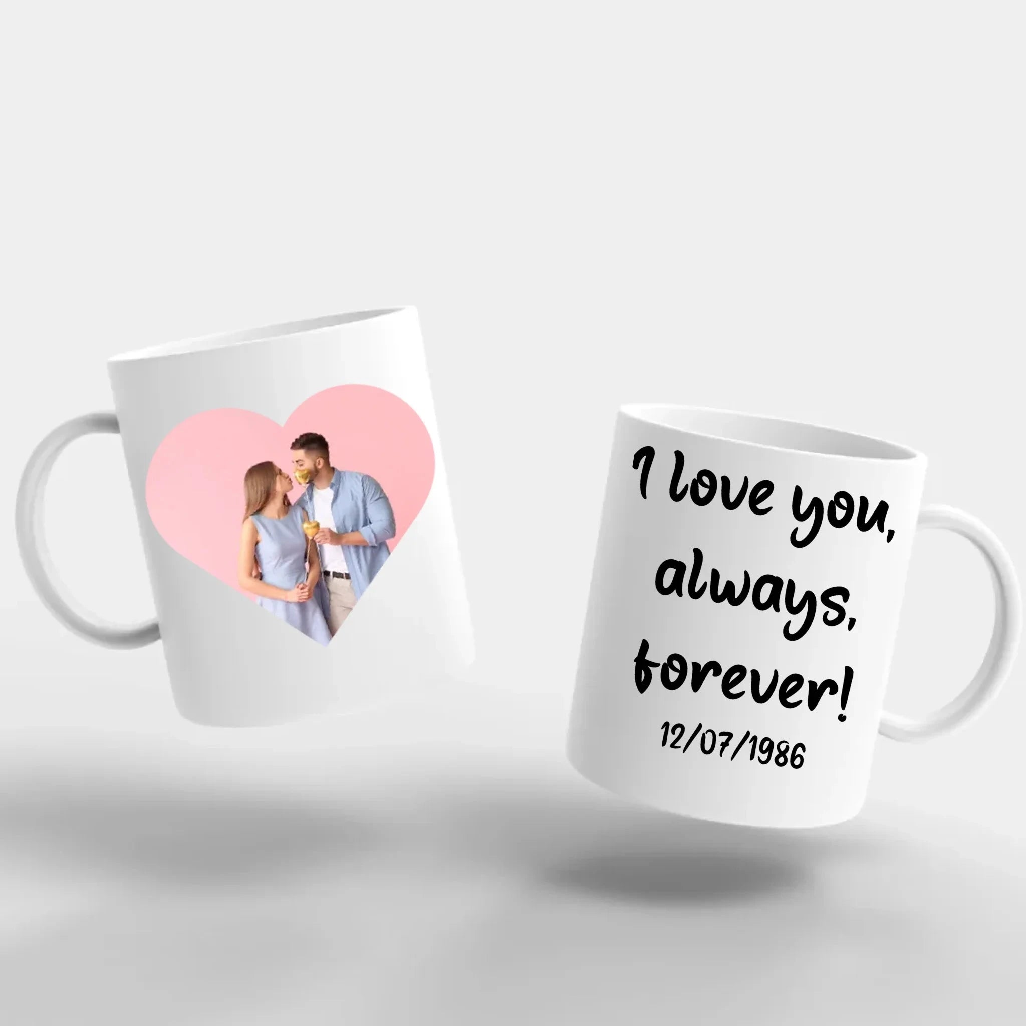 11oz White Photo Mug Customizer TeeInBlue 11oz White Mug HEART SHAPE AWAY FROM ME