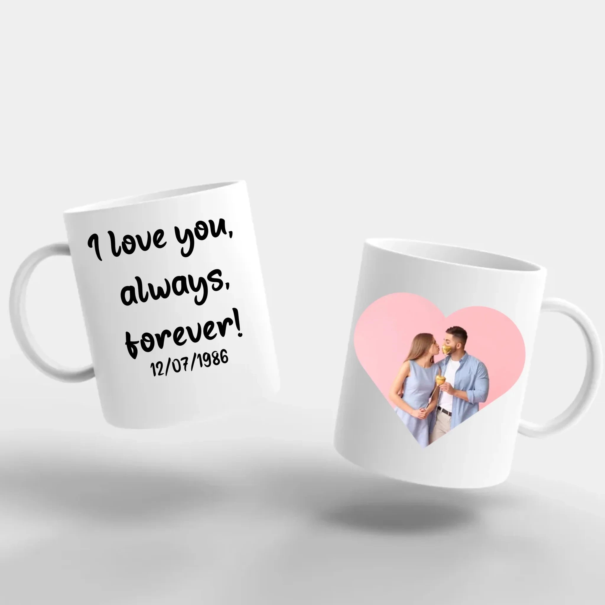 11oz White Photo Mug Customizer TeeInBlue 11oz White Mug HEART SHAPE TOWARD ME