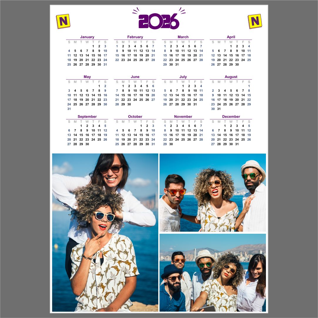 2026 A4 Size Calendar Fridge Magnet Classic Canvas NetCanvas 