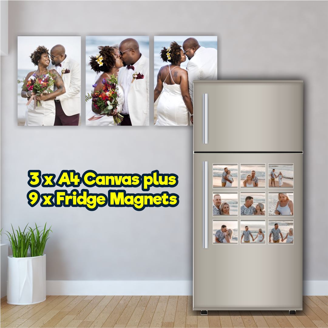 3 x A4 + 9 x Fridge Magnets Classic Canvas NetCanvas 
