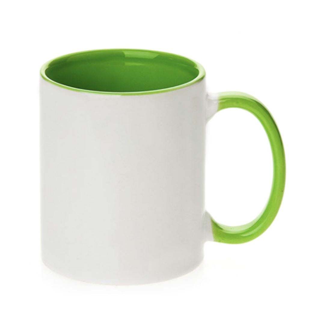 Colour Rim & Handle Photo Mug 11oz (Choose your colour) Classic Canvas NetCanvas Lime Green 