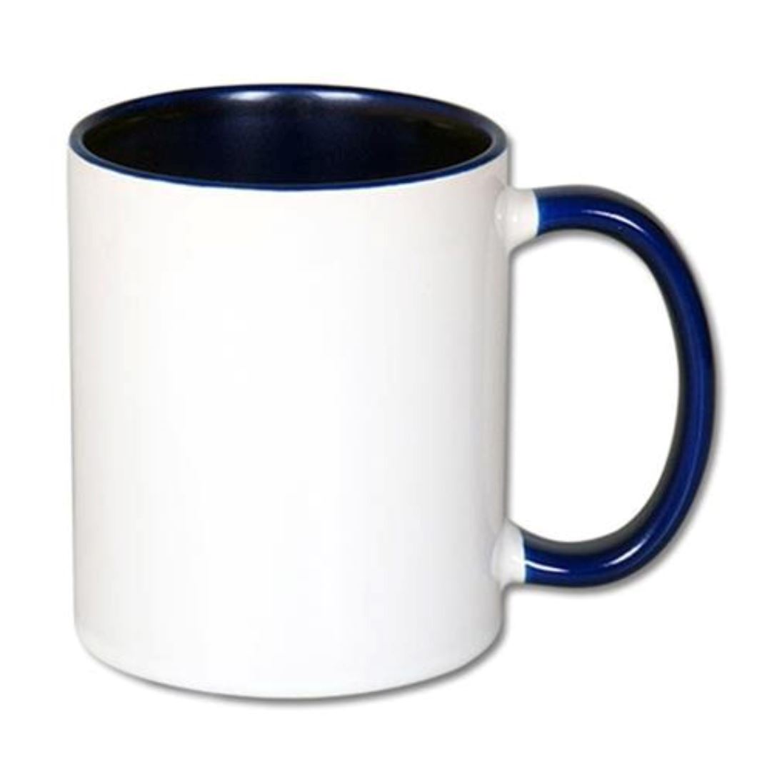 Colour Rim & Handle Photo Mug 11oz (Choose your colour) Classic Canvas NetCanvas Navy Blue 