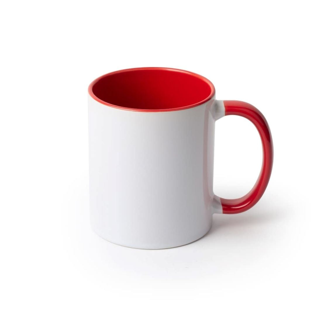 Colour Rim & Handle Photo Mug 11oz (Choose your colour) Classic Canvas NetCanvas Red 