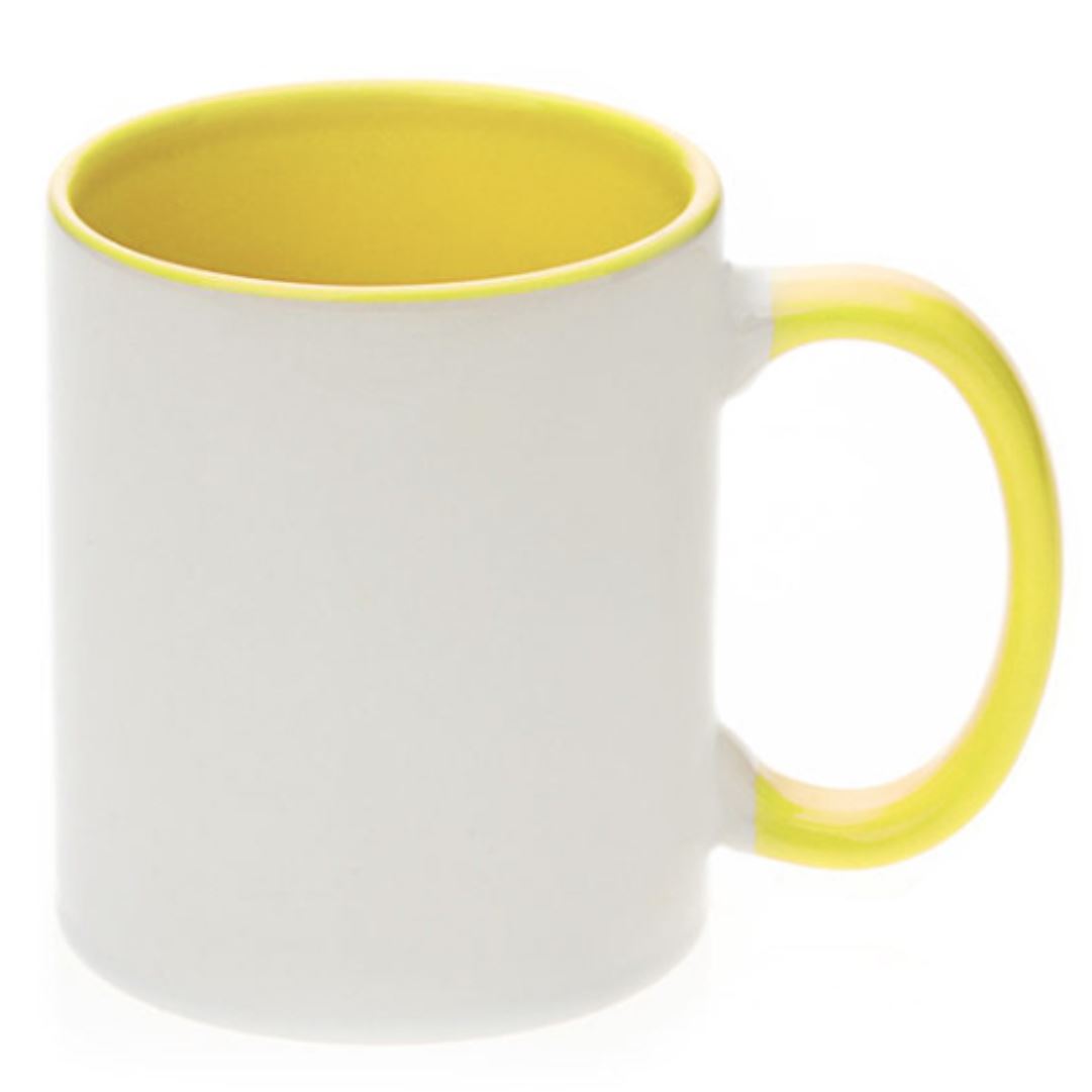 Colour Rim & Handle Photo Mug 11oz (Choose your colour) Classic Canvas NetCanvas Yellow 