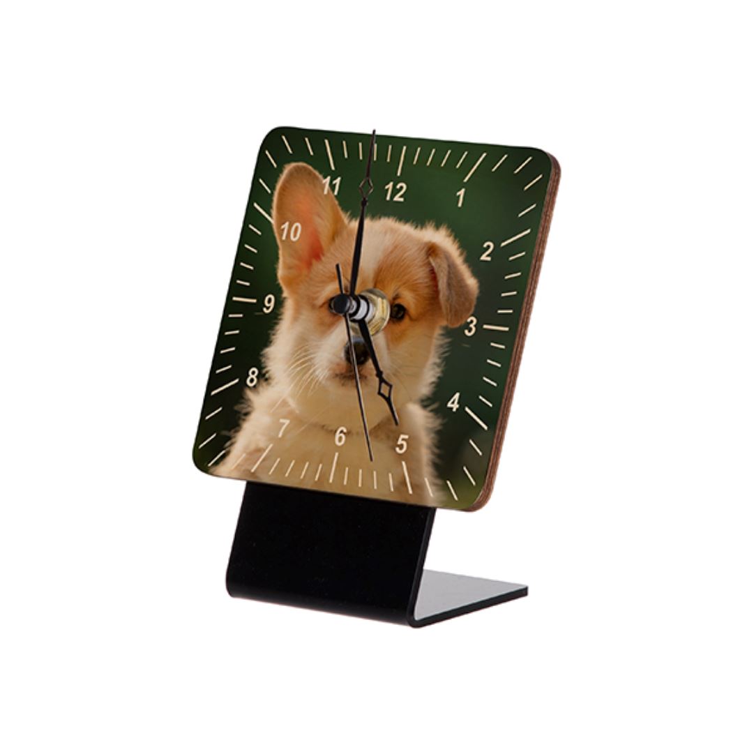 Desktop Plywood Photo Clock (10x10cm) Classic Canvas NetCanvas 