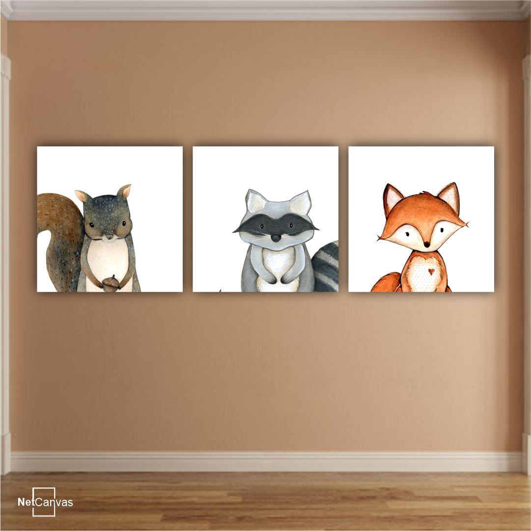 Forrest Friends (Set of 3 or 6) SQUARES 297*297mm Classic Canvas NetCanvas 