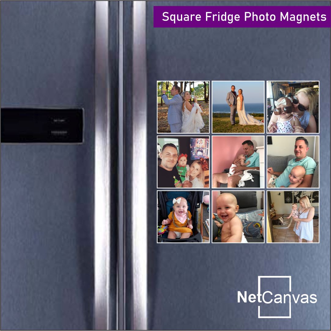 FREE 6cm x 6cm Square Fridge Magnets - Set of 9 NetCanvas 