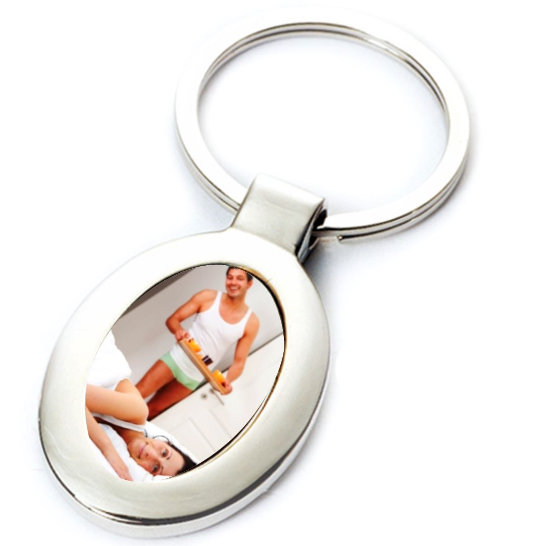 Metal Oval Photo Keyring Square Printed Gifts NetCanvas 