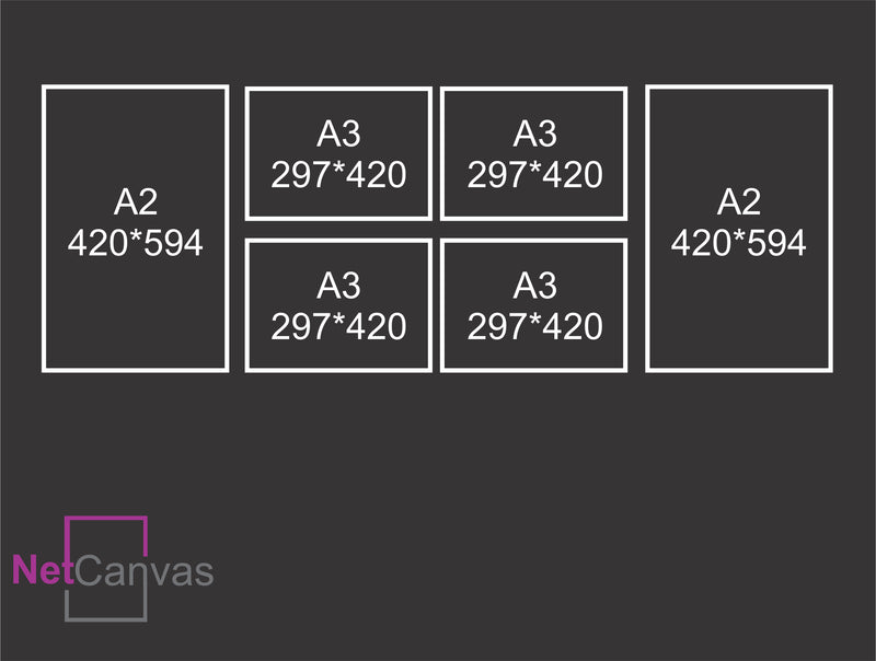 2 x A2 + 4 x A3 Canvas Combo Classic Canvas NetCanvas 