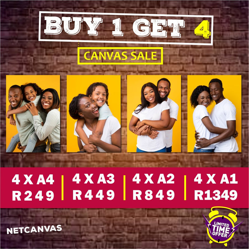 Buy 1 Get 4 Canvases (Select Size: A5 - A0) Classic Canvas NetCanvas 