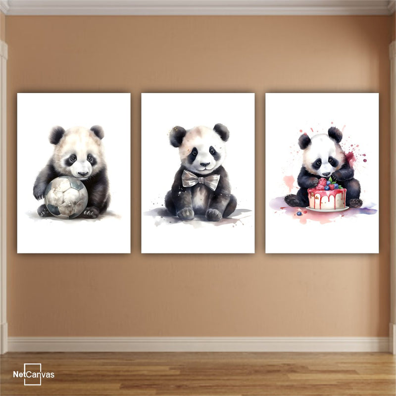 Cute Panda (Set of 3 or 6) Classic Canvas NetCanvas 