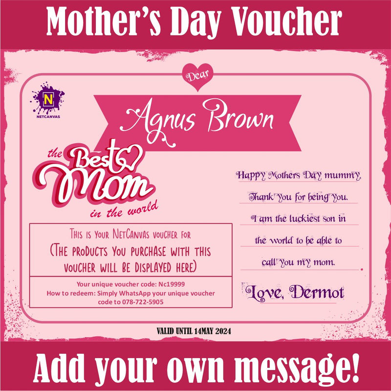 Mother's Day Customizable Printable Voucher (Must be purchased with any other product) Classic Canvas NetCanvas 